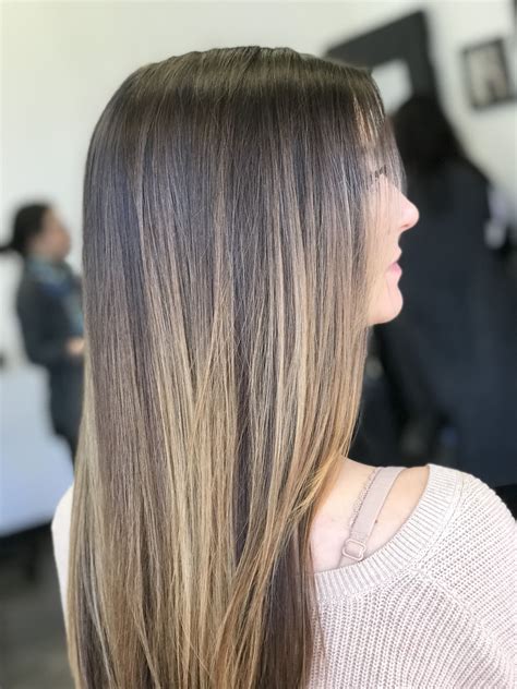 brunette to blonde balayage straight hair